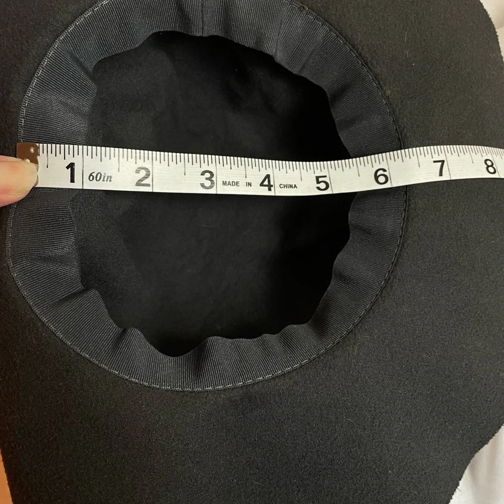 Cute “Big Girl’s” Dark Gray Hat w/Bright Yellow Bow, Description has Measurement